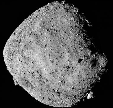 NASA handout of a mosaic image of asteroid Bennu composed of 12 PolyCam images. (Reuters)