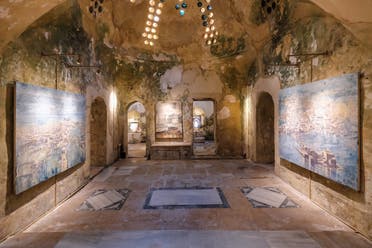 Photo shows the stars room of the 18th century Hammam Al-Jadeed bathhouse. (Karim Sakr)