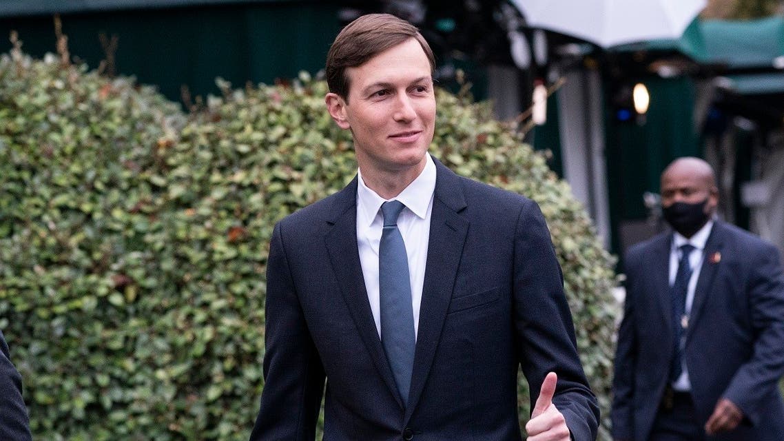 White House senior adviser Jared Kushner gives thumbs up as he walks back to the West Wing after a television interview at the White House, Monday, Oct. 26, 2020, in Washington. (AP/Alex Brandon)