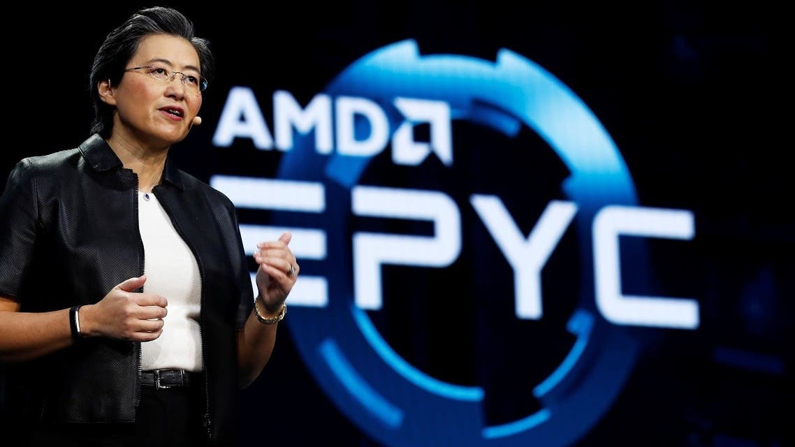 Lisa Su, president and CEO of AMD, talks about the AMD EPYC processor during a keynote address at the 2019 CES in Las Vegas, Nevada, US, on January 9, 2019. (Reuters)