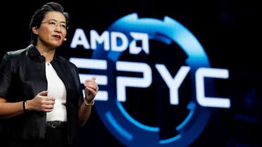Lisa Su, president and CEO of AMD, talks about the AMD EPYC processor during a keynote address at the 2019 CES in Las Vegas, Nevada, US, on January 9, 2019. (Reuters)