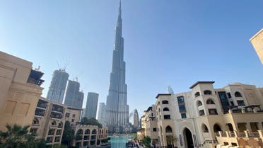 A general view shows the area outside the Burj Khalifa, in Dubai, March 25, 2020. (Reuters)