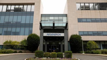 The Regeneron Pharmaceuticals company logo is seen on a building at the company's Westchester campus in New York, Sept. 17, 2020. (Reuters)