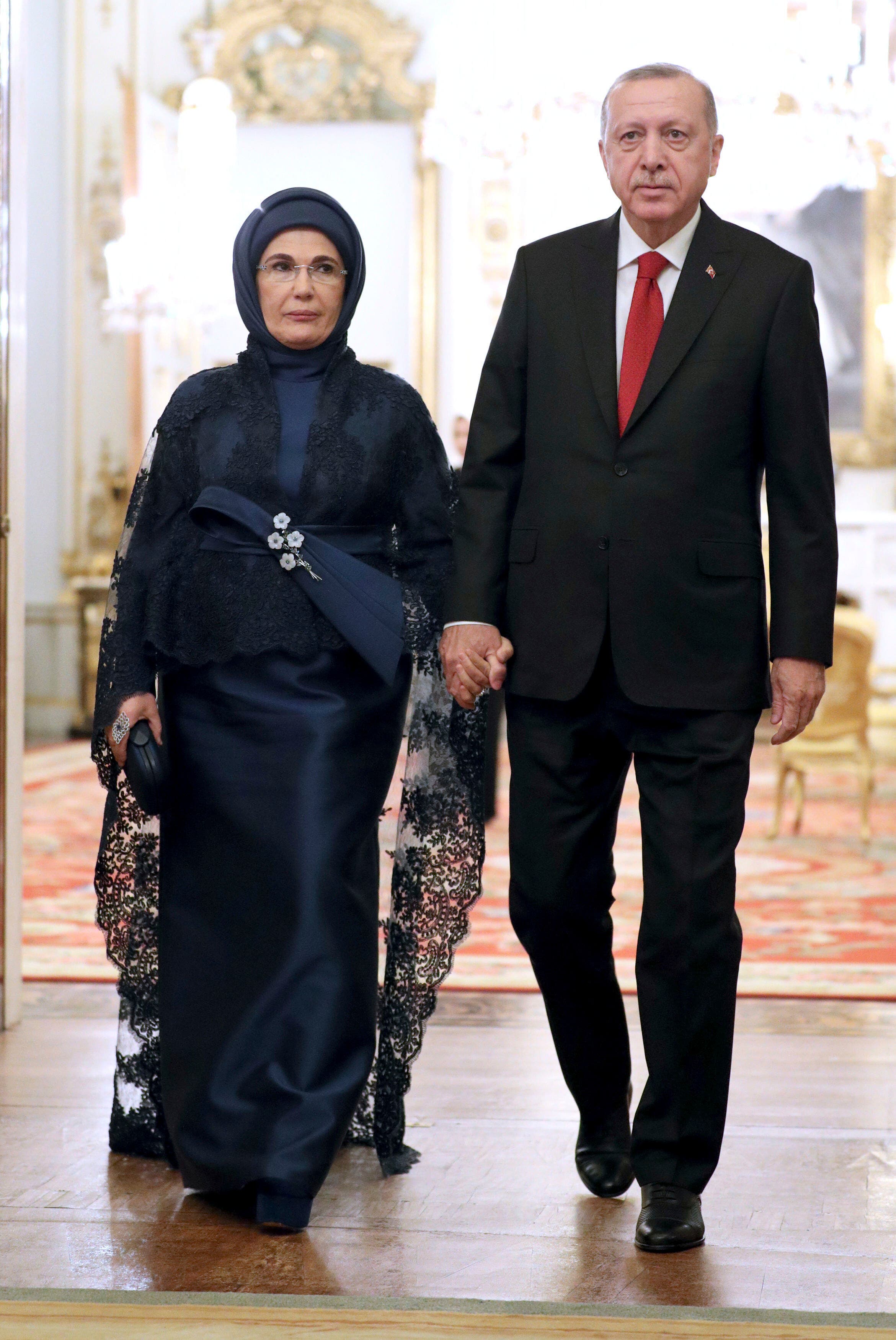 اردوغان وزوجته (أرشيف - اسوشيتد برس)