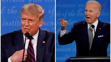 US President Donald Trump and Democratic presidential nominee Joe Biden speaking during the first 2020 presidential campaign debate, Sept. 29, 2020. (Reuters)