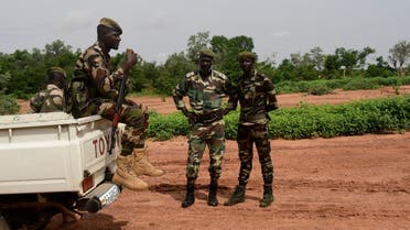 Niger security forces patrol in the Kouré Giraffe reserve on August 21, 2020. (Boureima Hama/AFP)