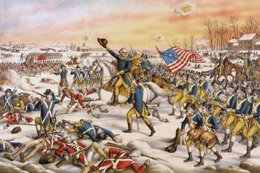 لوحة تجسد احدى المعارك بحرب الإستقلال الأميركية