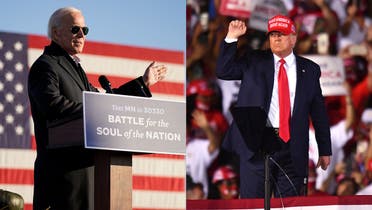 Democratic nominee Joe Biden, left, and US President Donald Trump, right. (AP)