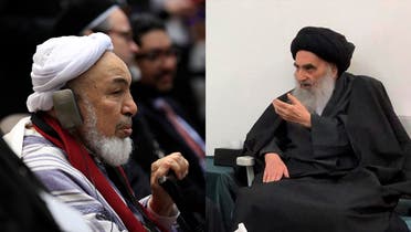 Sheikh Abdallah Bin Bayyah, left, and Sayyid Ali al-Sistani, right. (AP)
