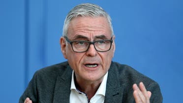 President of the German Interdisciplinary Association for Intensive and Emergency Medicine Uwe Janssens addresses the media during a joint press conference in Berlin, Germany, on November 3, 2020. (Michael Sohn/ Pool/AFP)