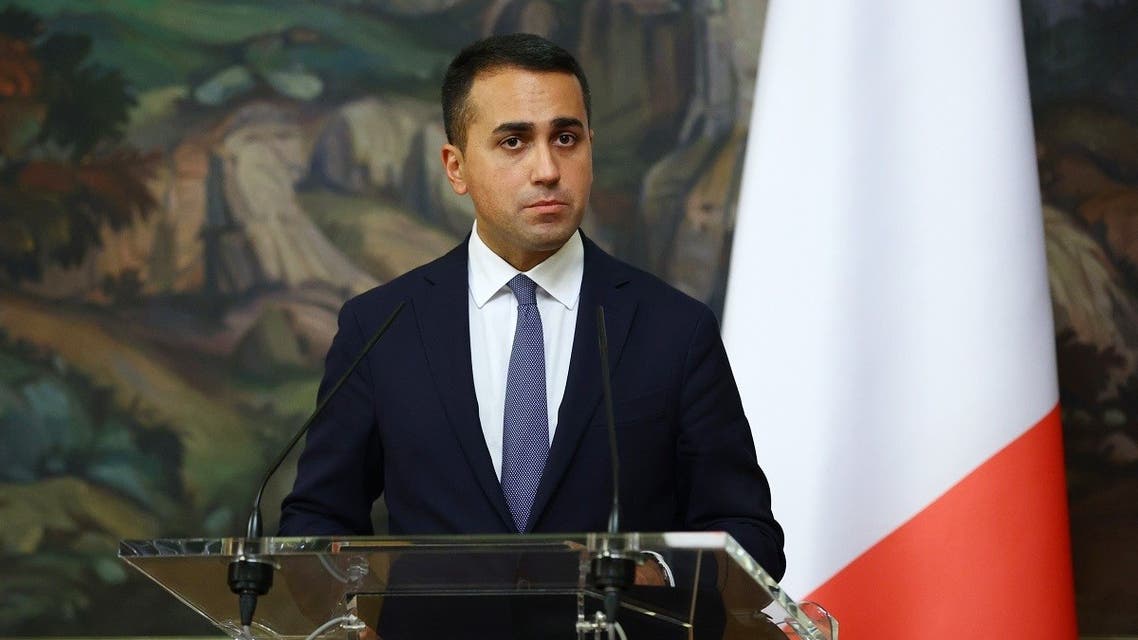 Italian Foreign Minister Luigi Di Maio attend a news conference in Moscow on October 14, 2020. (Russian Foreign Ministry/AFP)