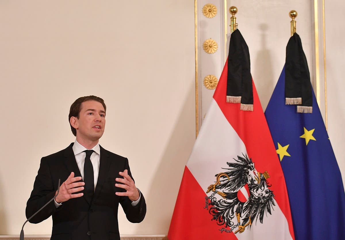 A file photo shows Austrian Chancellor Sebastian Kurz addresses a press conference at the Chancellery in Vienna on November 3, 2020. (Joe Klamar/AFP)