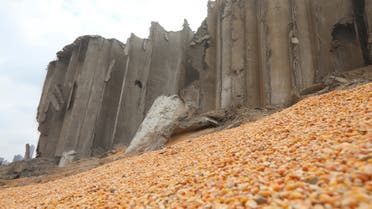 The damaged grain silo in Beirut on August 7, 2020. (Reuters/Mohamed Azakir)