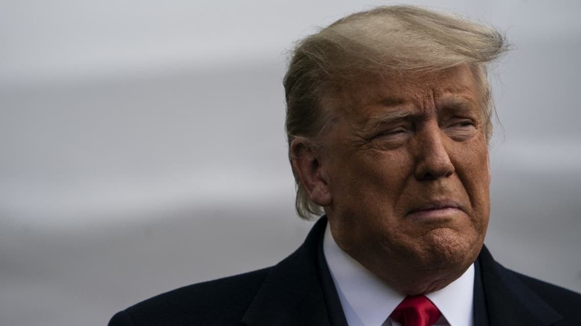 US President Donald Trump speaks to the press as he departs the White House in Washington, DC, on October 30, 2020. (AFP)