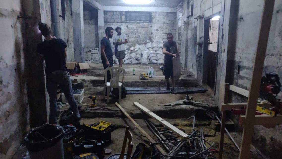 The Dream Team assembles panels at their workshop in Beirut, Lebanon. (Supplied: Rayan Khatoun)