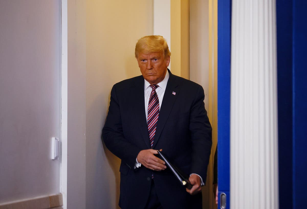 US President Donald Trump arrives to speak about the 2020 U.S. presidential election results at the White House, Nov. 5, 2020. (Reuters)