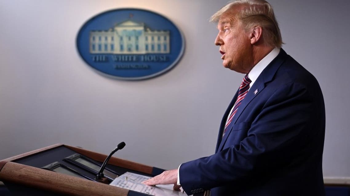 US President Donald Trump speaks in the Brady Briefing Room at the White House in Washington, DC on November 5, 2020. (AFP)