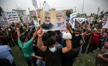A supporter of the Iran-backed Hashed al-Shaabi in Iraq. (Ahmad Al-Rubaye/AFP)