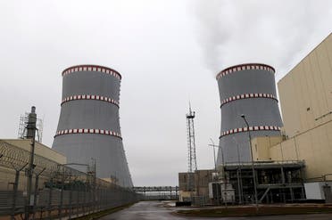 General view of the first Belarusian nuclear power plant during the plant’s power launch event outside the city of Astravets, Belarus, on November 7, 2020. (AP)