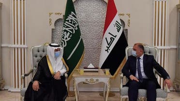 A photo released by Saudi Press Agency of the Saudi delegation visit to Iraq. (Twitter @SPAregions)