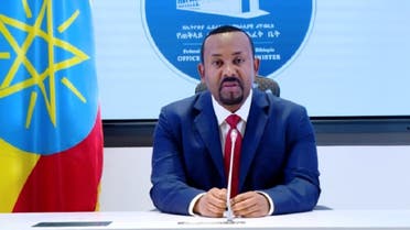 Ethiopia’s Prime Minister Abiy Ahmed makes a statement on his official Facebook page, in Addis Ababa, Ethiopia, November 8, 2020, in this still image taken from a social media video. (Reuters)