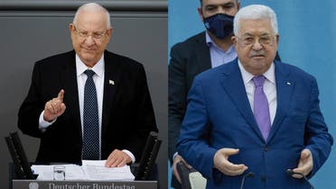 Israeli President Reuven Rivlin, left, and Palestinian President Mahmoud Abbas, right. (AP)