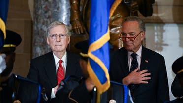 Senate Majority Leader Mitch McConnell and Sen. Chuck Schumer at the US Capitol, Nov. 19, 2019. (Reuters)