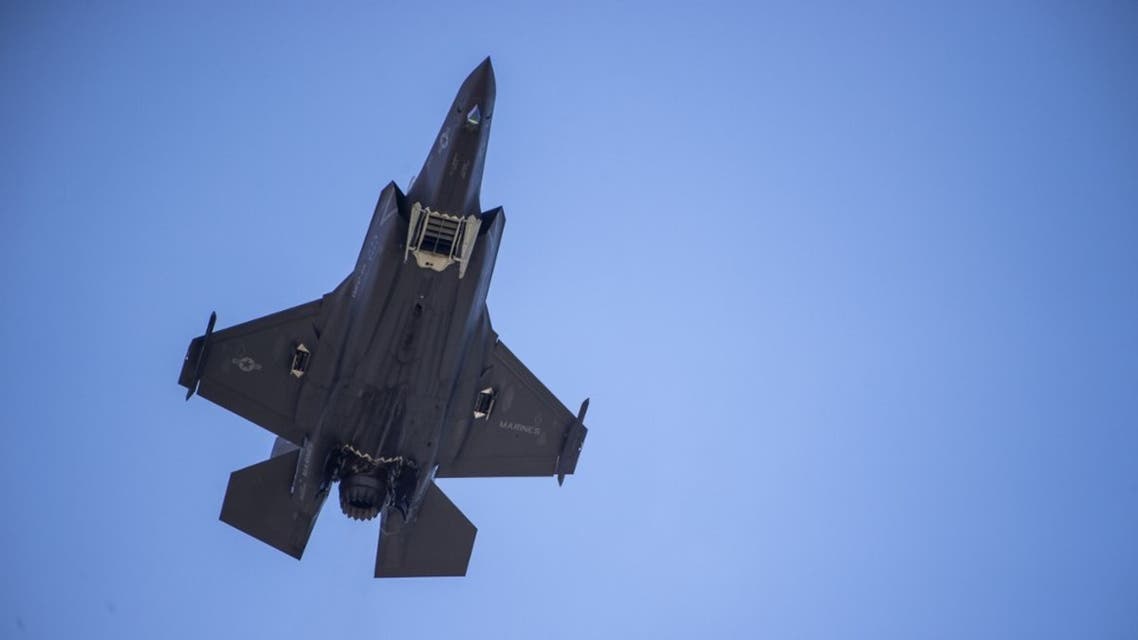 An F-35 fighter plane flies over the White House on June 12, 2019, in Washington DC. (AFP)
