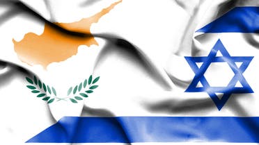Waving flag of Israel and Cyprus stock illustration