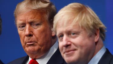 Britain's Prime Minister Boris Johnson and U.S. President Donald Trump attend at the NATO leaders summit in Watford, Britain December 4, 2019. REUTERS/Peter Nicholls/Pool