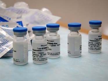 Bottles with Russia's Sputnik-V vaccine against the coronavirus disease (COVID-19) are seen before inoculation at a clinic in Tver, Russia October 12, 2020. (Reuters)