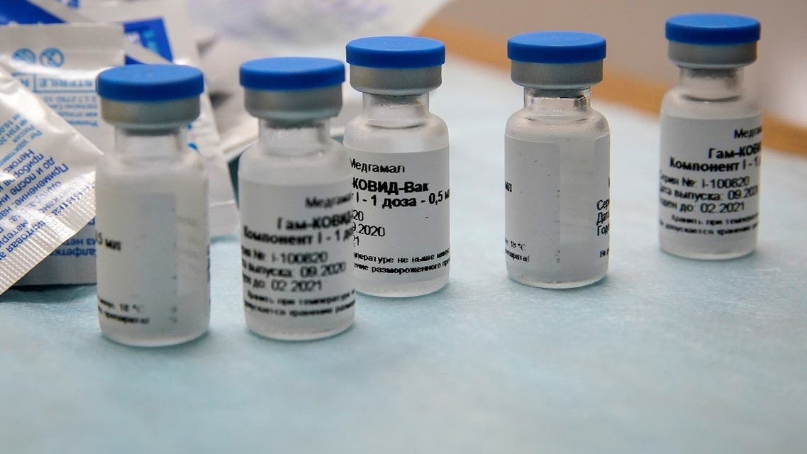 Bottles with Russia's Sputnik-V vaccine against the coronavirus disease (COVID-19) are seen before inoculation at a clinic in Tver, Russia October 12, 2020. (Reuters/Tatyana Makeyeva)