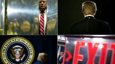 This is combination of pictures created on November 06, 2020 of US President Donald Trump. (AFP)