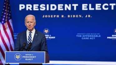 US President-elect Joe Biden delivers remarks at The Queen in Wilmington, Delaware, on November 10, 2020. (AFP)