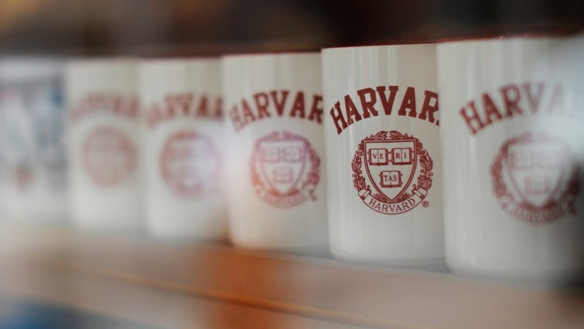Mugs bearing the school's logo are displayed for sale outside Harvard University in Cambridge, Massachusetts. (File Photo: Reuters)