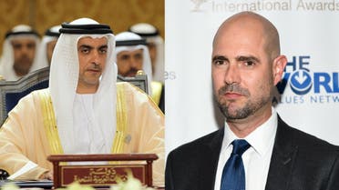UAE's Saif bin Zayed Al Nahyan, left, and Israeli Interior Minister Amir Ohana. (AP)