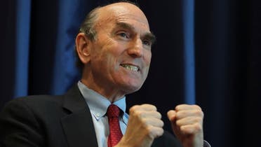 Elliot Abrams, US special representative for Iran, talks to The Associated Press at the US Embassy in Abu Dhabi, Nov. 12, 2020. (AP)