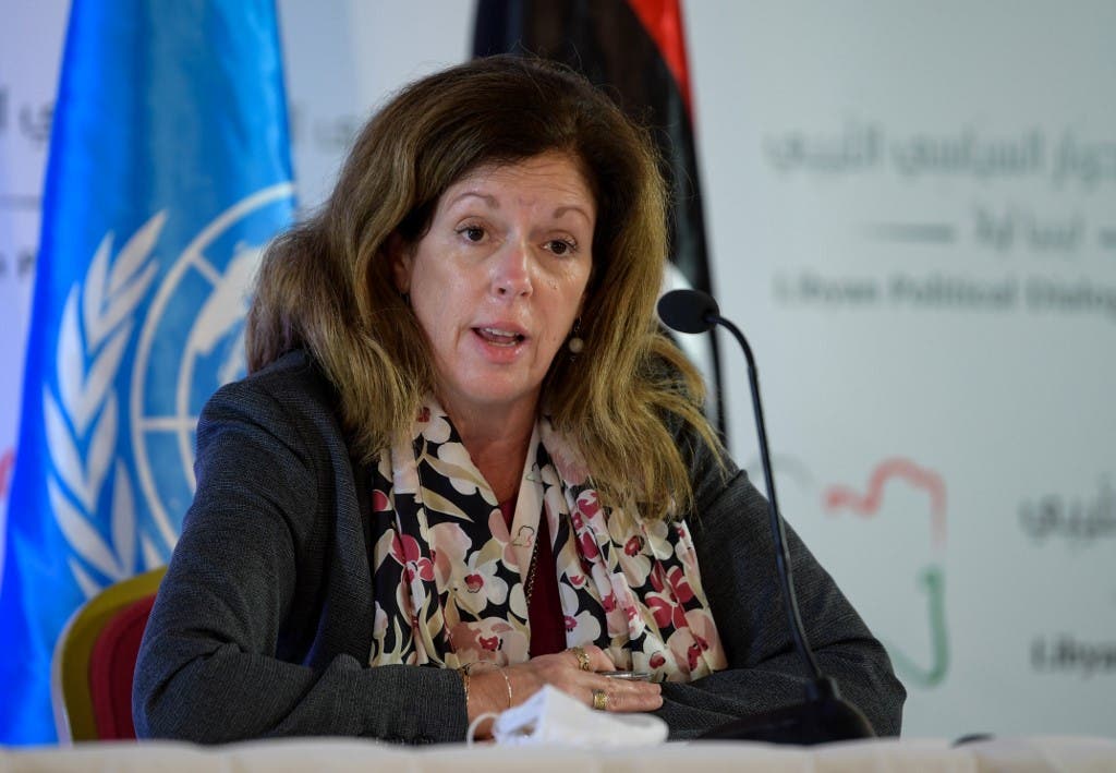 UN acting envoy to Libya Stephanie Williams speaks during a press conference in the Tunisian capital Tunis on November 11, 2020. (AFP)