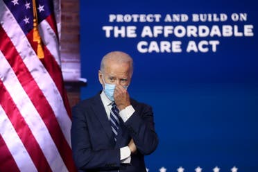 U.S. President-elect Joe Biden discusses protecting the Affordable Care Act (ACA) as he speaks to reporters during a news conference in Wilmington, Delaware, U.S., November 10, 2020. (Reuters)