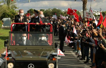 أردوغان وتتار خلال زيارة الرئيس التركي لشمال قبرص