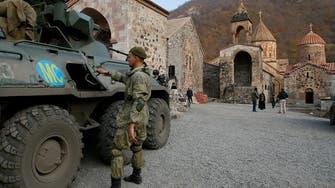 Sandbags and monks in khaki: Russian troops guard Armenian monastery after ceasefire
