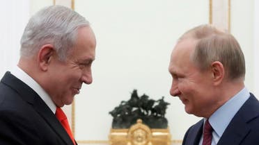 Russian President Vladimir Putin meets with Israeli Prime Minister Benjamin Netanyahu at the Kremlin in Moscow on January 30, 2020. (AFP)