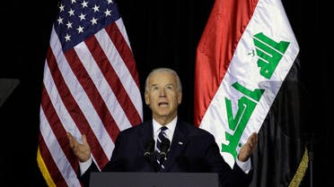 US Vice President Joe Biden speaks during one of several planned ceremonies to mark the end of American military presence in Iraq, in Baghdad December 1, 2011. (Reuters)