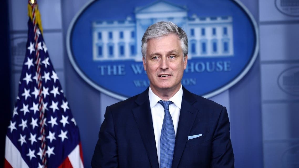 National Security Adviser Robert O'Brien speaks during a press briefing in the James S. Brady Press Briefing Room at the White House, in Washington, DC on August 13, 2020. (Brendan Smialowski/AFP)