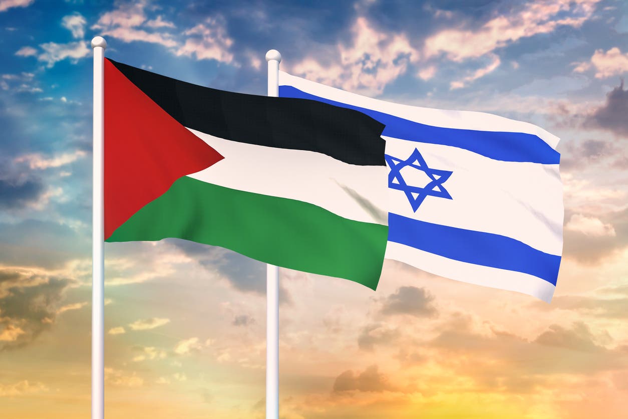 العلم الإسرائيلي والفلسطيني