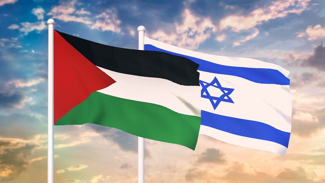 العلم الإسرائيلي والفلسطيني 