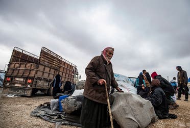 Syrians get ready to leave the Kurdish-run al-Hol camp holding relatives of alleged ISIS group fighters, in the al-Hasakeh governorate in northeastern Syria, on November 16, 2020. (Delil Souleiman/AFP)
