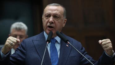 President of Turkey Recep Tayyip Erdogan speaks as he attends his party's group meeting in Ankara, Turkey on March 11, 2020. (AFP)