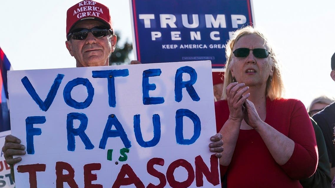 Supporters of President Donald Trump react at a rally after it was announced that President-elect Joe Biden defeated President Trump, Nov. 7, 2020, in Wisconsin. (AP)