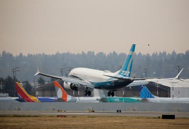 A Boeing 737 MAX 7 aircraft piloted by Federal Aviation Administration (FAA) Chief Steve Dickson lands during an evaluation flight at Boeing Field in Seattle, Washington, US, on September 30, 2020.